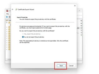 export wizard no key