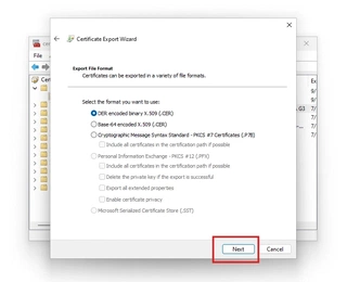 export wizard der